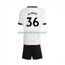 Camisola Manchester United Elanga 36 Criança Equipamento Segundo 2022-2023 Manga Curta